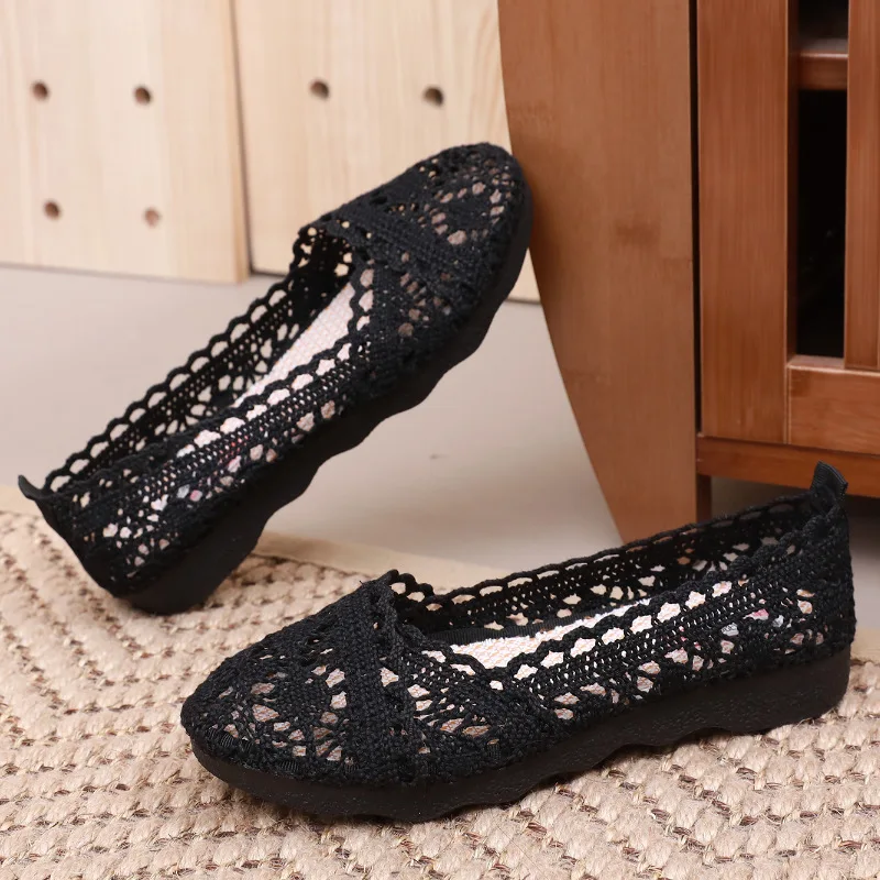 Women shoes fisherman shoes woman mesh breathable flat soft bottom peas  womans  flats  2025