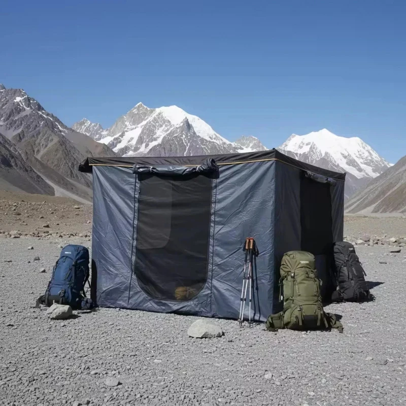 Hot Selling 0 0  Degree Speed Open Fan-Shaped Hardtop Outdoor Camping RV Tent With Ox Fric Four-Season Dou High Quality