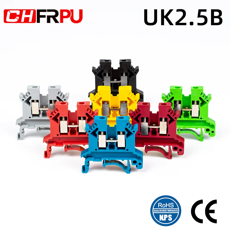 CHFRPU 10PCS UK2.5B Universal DIN Rail Terminal Blocks Screw Type Connector for Electric Perating Box I/O Control Cabinet UK2.5