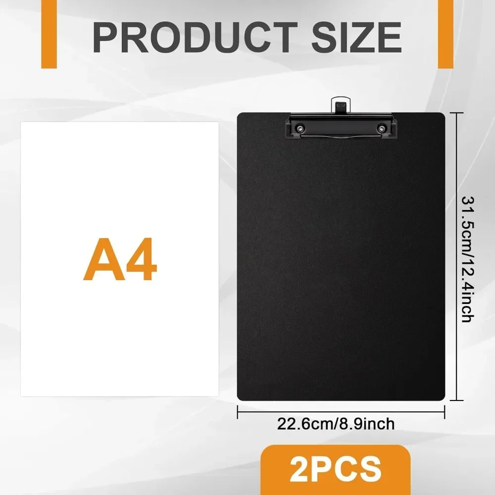 Appunti nero formato lettera A4 con portapenne. Appunti nero con piccole clip