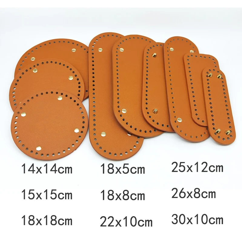 Oval /Round Bottom for Knitted Bag Leather Bag Accessories Handmade Bottom with Holes Diy Crochet handcraft Bottom  Pu Bag Base