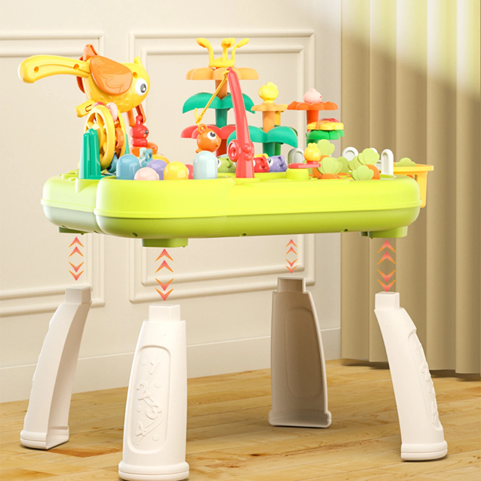 Baby Activity Table com música, brinquedos sensoriais, máquina colorida, brinquedo educativo para crianças, desenvolvimento precoce