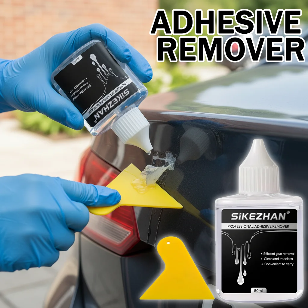 Car Sticker Remover Kit with Plastic Scraper，Adhesive/Glue Residue Cleaner，Quick Decal & Label Removal，Paint‑Safe for Glass/Trim