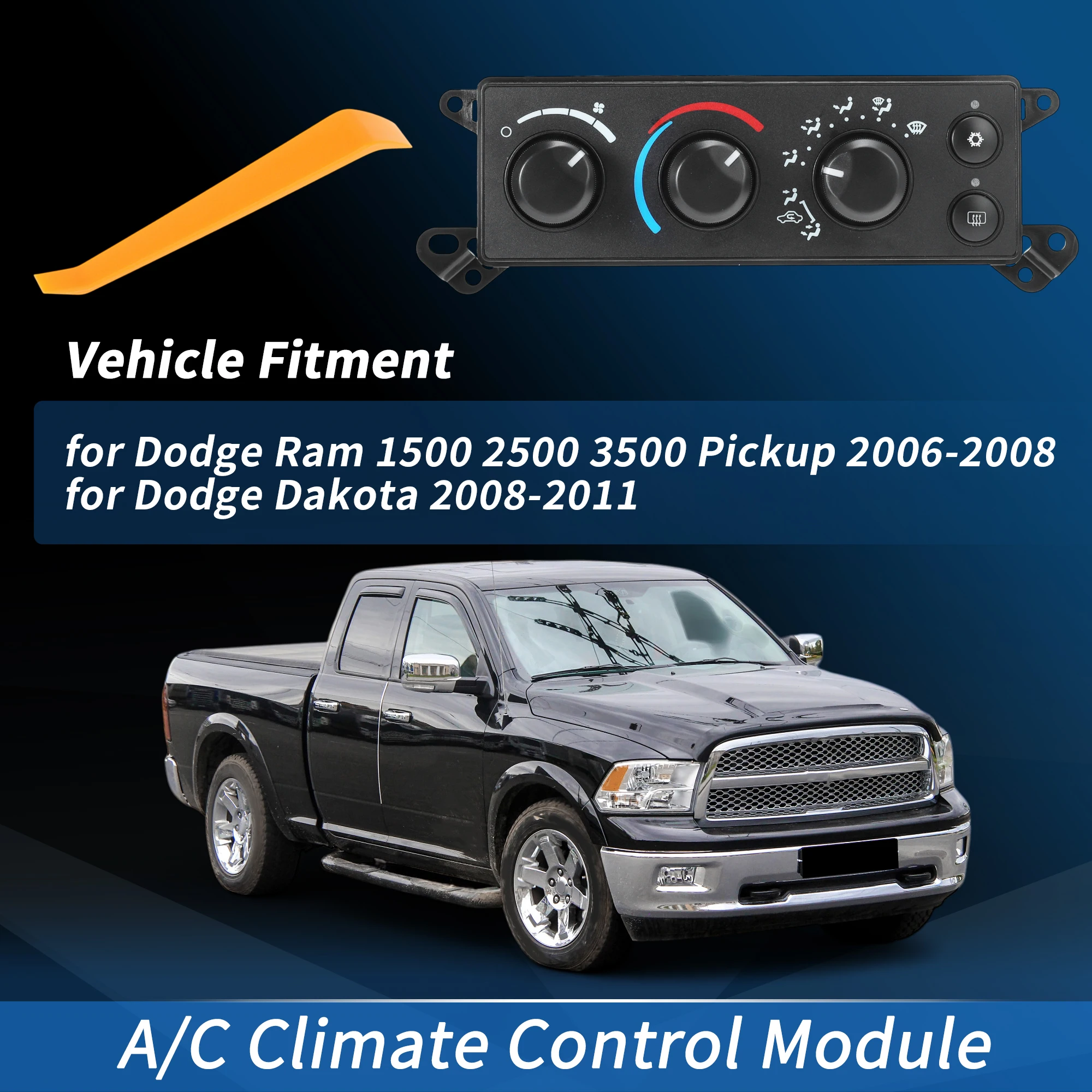 

Motoforti A/C Heater Climate Control Module Panel for Ram 1500 2500 3500 Pickup 2006-2008