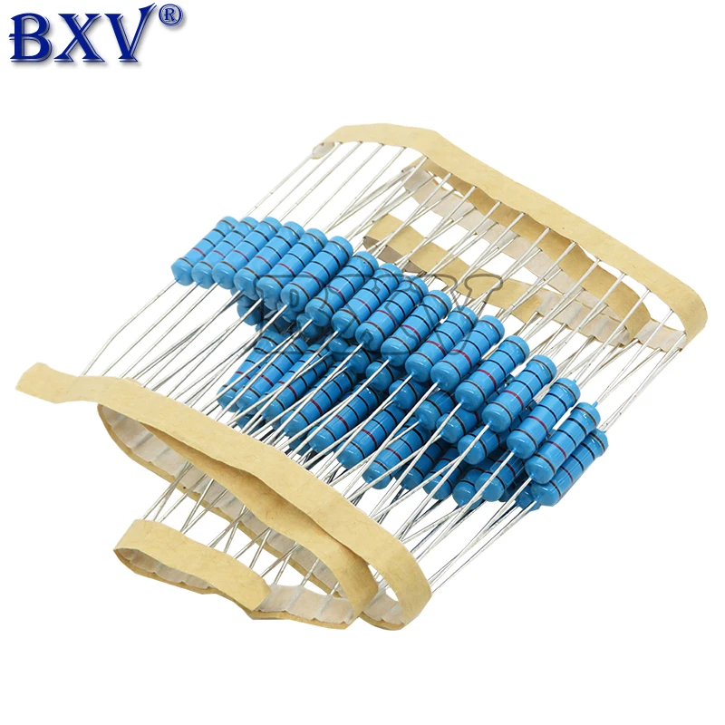 20PCS 2W 금속 필름 저항 1R ~ 1M 100R 220R 330R 1K 2.2K 3.3K 4.7K 10K 20K 47K 100K 2K2 3K3 4K7 100 220 330 680 옴 DNIGEF