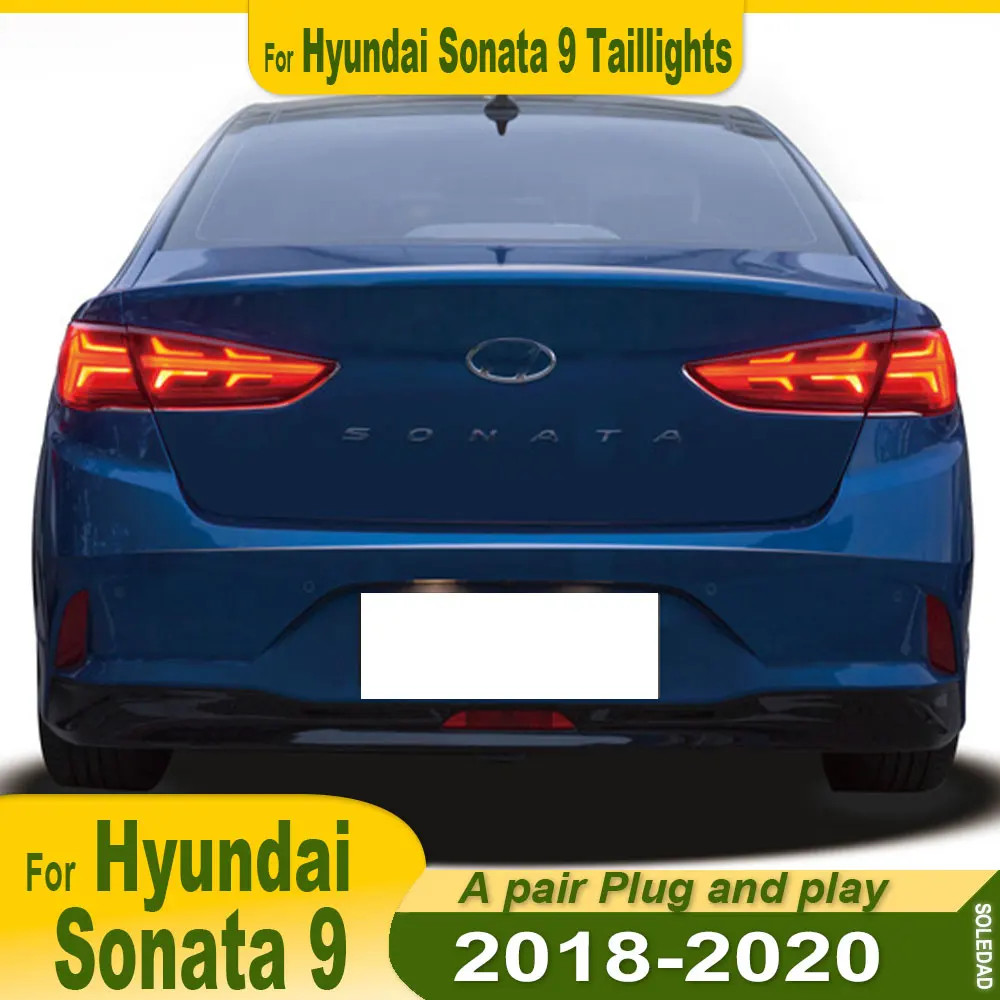 Car For Hyundai Sonata 9 2018 2019 2020 Taillights LED DRL Running Lights Fog Lights Rear Parking Light Dynamic Turn Signal