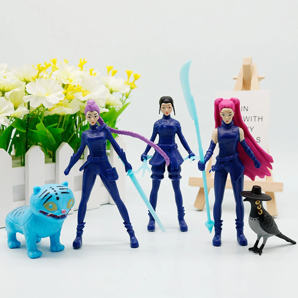 2025 Anime Kpop Demon Hunters Figure Rumi Mira Zoey Derpys Tiger Figurine Toy Cute Desk Decoration Statues Ornament Kid Gifts image 5