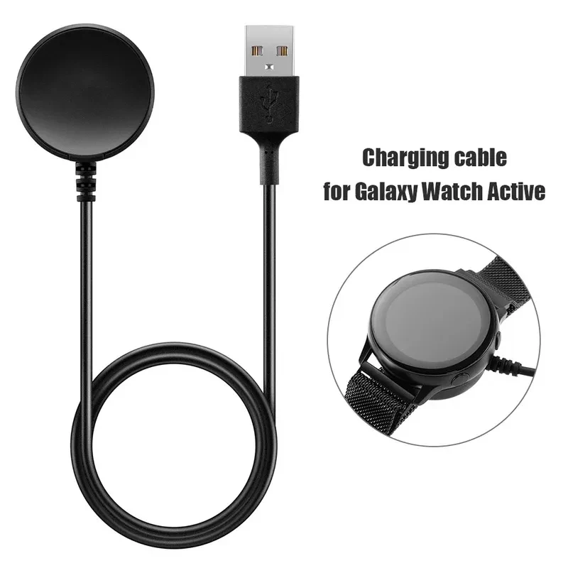 

Зарядное устройство для умных часов Samsung Galaxy Watch Active SM-R500, USB-кабель для зарядки длиной 1 м, беспроводной зарядный кабель для умных часов, новый