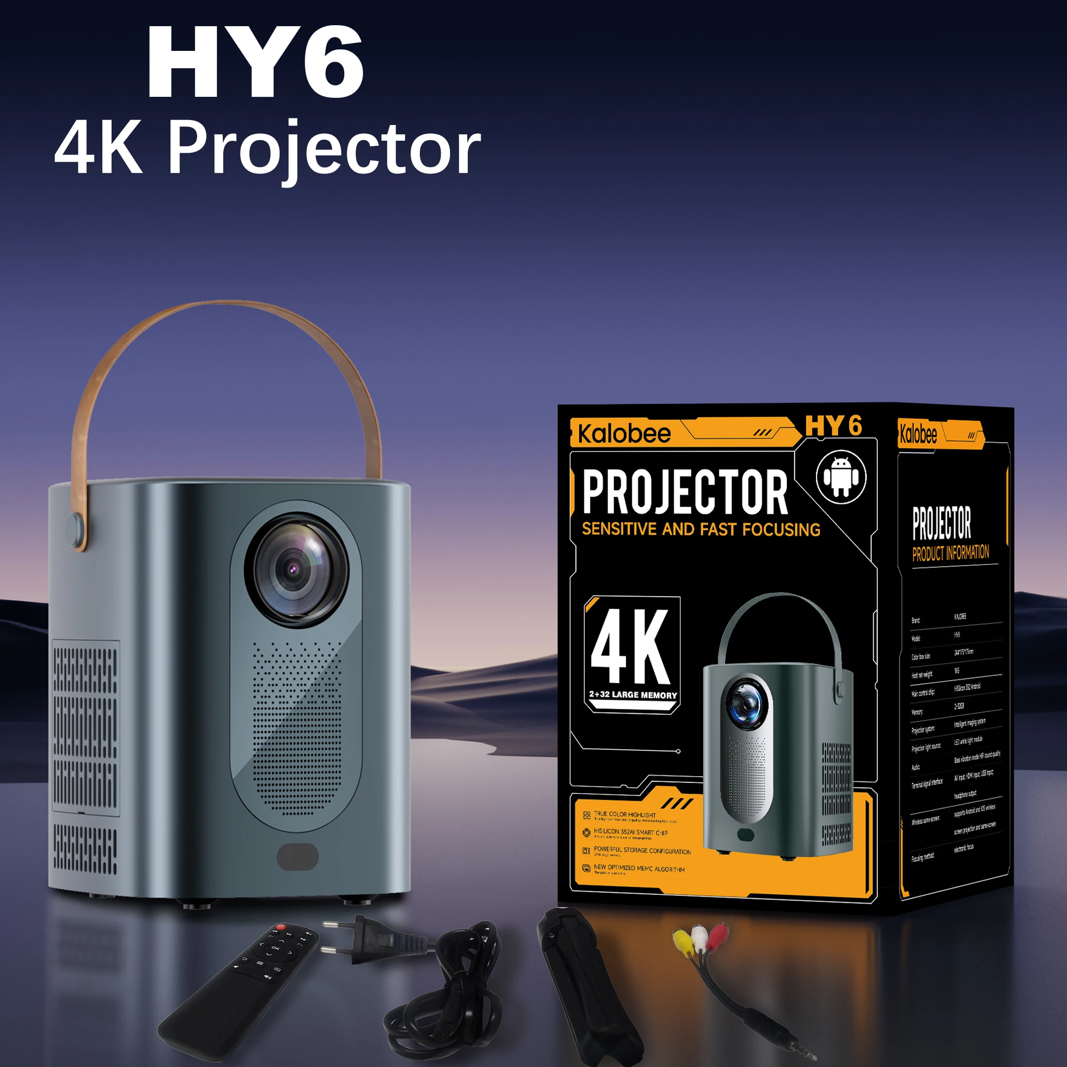 KaiAqua Portable Projector 18000Lumens 5G WiFi Bluetooth Theater Projector Support Full HD 1080P Display Home Cinema Projector