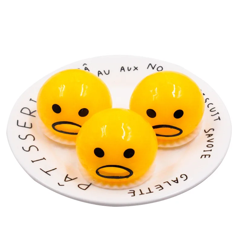 1pcs Funny Halloween Wacky Toy Nausea Yolk Brother Vomiting Egg Huang Jun Lazy Egg Custard Vomiting Ball Reduce Pressure Toys