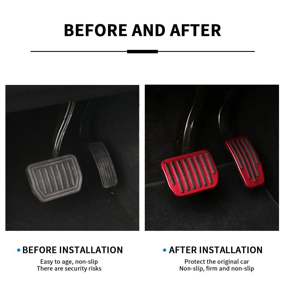 Upgrade Foot Pedal Pads Accelerator Brake Rest Performance Aluminum Alloy Mat Non-Slip Pedals Cover For Tesla Model Y 2022 2023