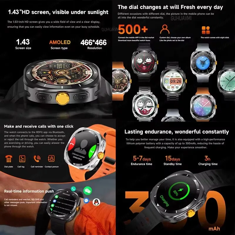 Para Samsung Galaxy Watch 7 Ultra GPS brújula NFC reloj inteligente deportes al aire libre hombre AMOLED BT llamada IP68 Galaxy 6 reloj inteligente actualizado