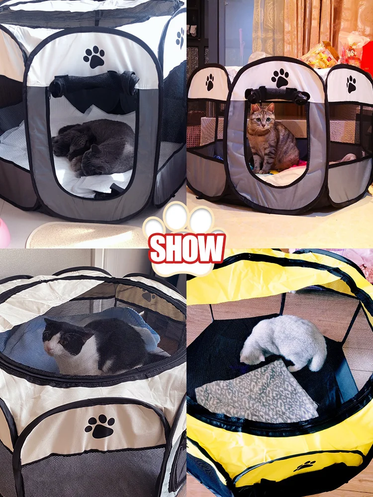 Portable Outdoor Kennels Fences Pet Tent Houses For Large Small Dogs Foldable Indoor Playpen Puppy Cat Pet Cage Delivery Room