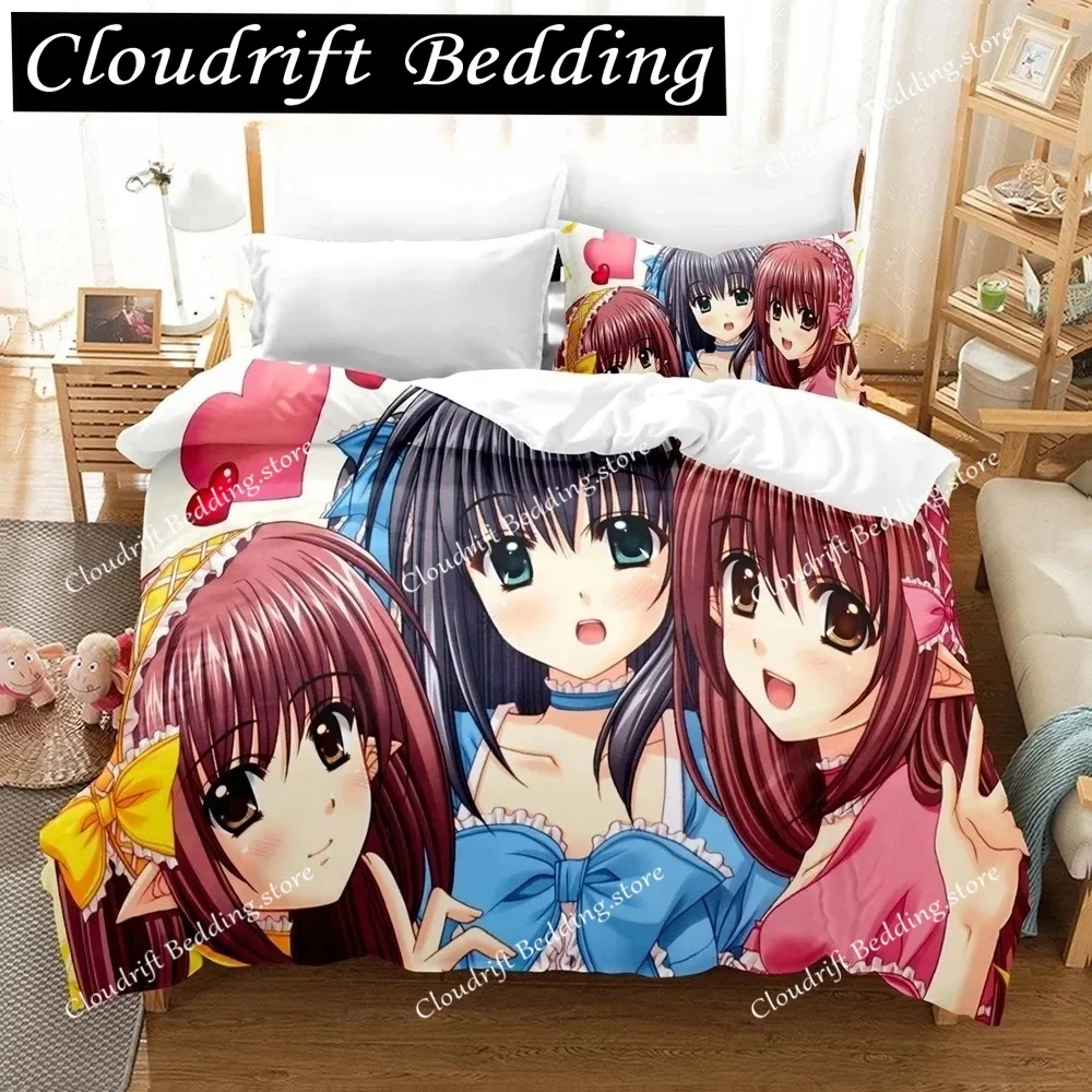 New 3D Priningt Kawaii Girls Yae Sakura (Shuffle!) Bedding Set Cartoon Anime three-piece set Adult Kid Bedroom Duvetcover Sets