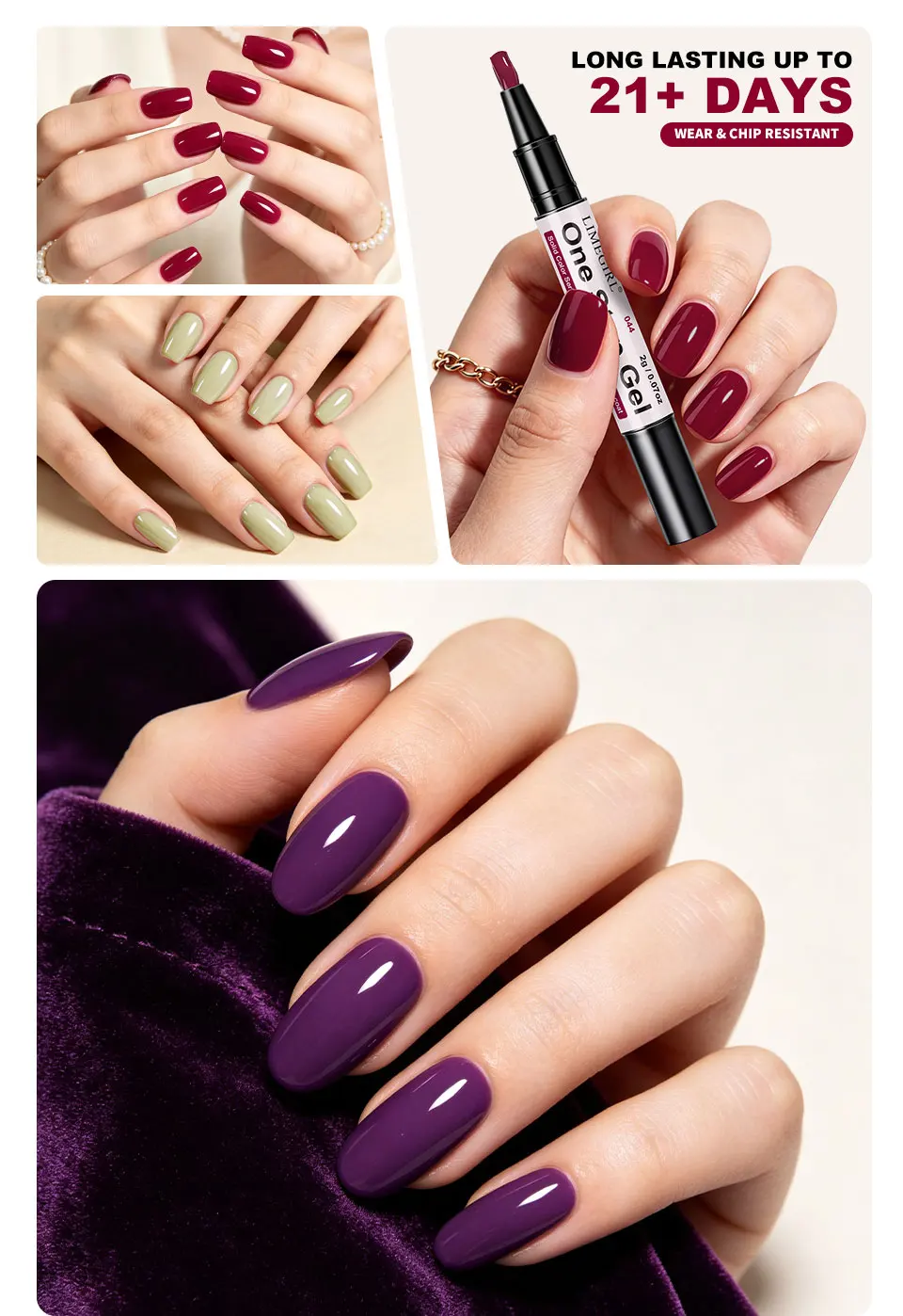 LIMEGIRL 48 Farben Gel-Nagellackstift, 3-in-1-Gel-Nagellack, schnell trocknender, langlebiger Graffiti-Malpinsel für Reisen im Freien – Detail 7