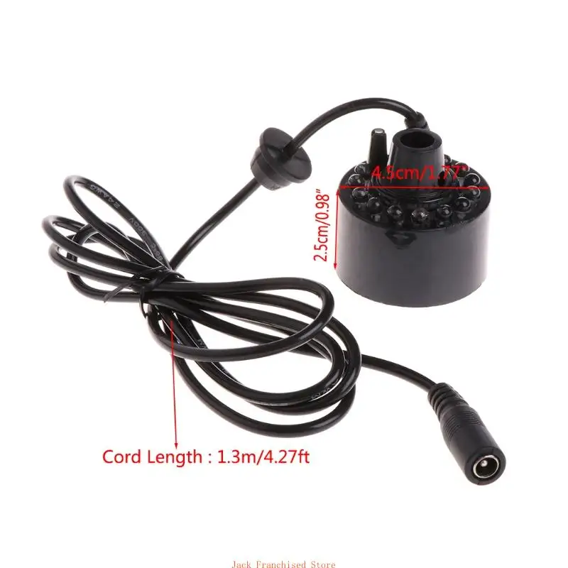 Maker Ultrasonic Water Pond Fountain Fogger 12 LED Light Fish for Tank Deco