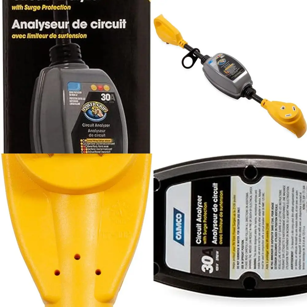 

PowerGrip 30-амперный анализатор цепей для кемпера/фургона Dogbone | Особенности интегрированной защиты от перенапряжения до 2100 дюймов и диагностических светодиодов f