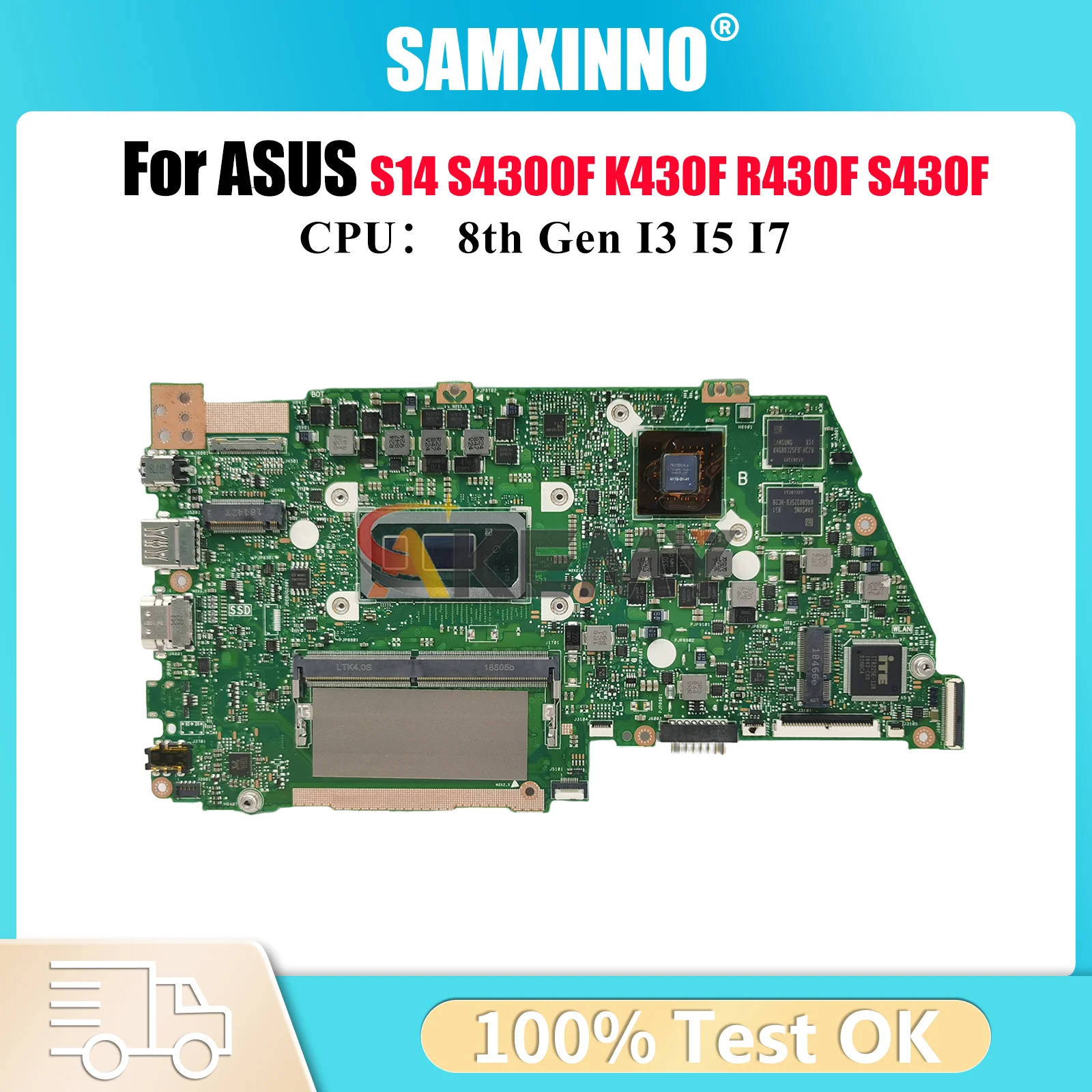

X430FN Материнская плата для ноутбука ASUS VivoBook R430F X430FN X430F S14 X430FA V430F K430F S4300F S430F Материнская плата с процессором I3 I5 I7