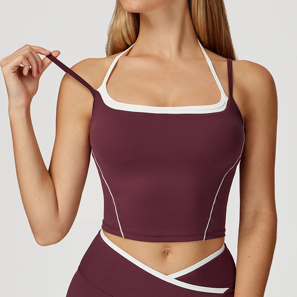Sports Vest Women Sport Bra Backless Yoga Tank Top Breathable Shockproof Fitness Underwear Yoga Top With Padded Gym Crop Top