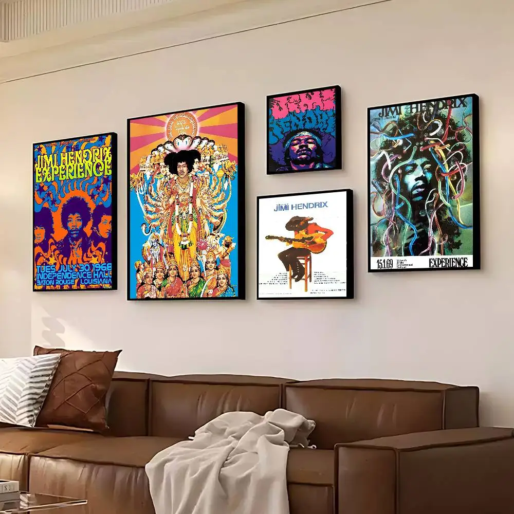 Diseños j-jimi h-hendrix, póster, pintura, cuadro artístico de pared, impresiones en lienzo, decoración del hogar, póster para sala de estar sin marco