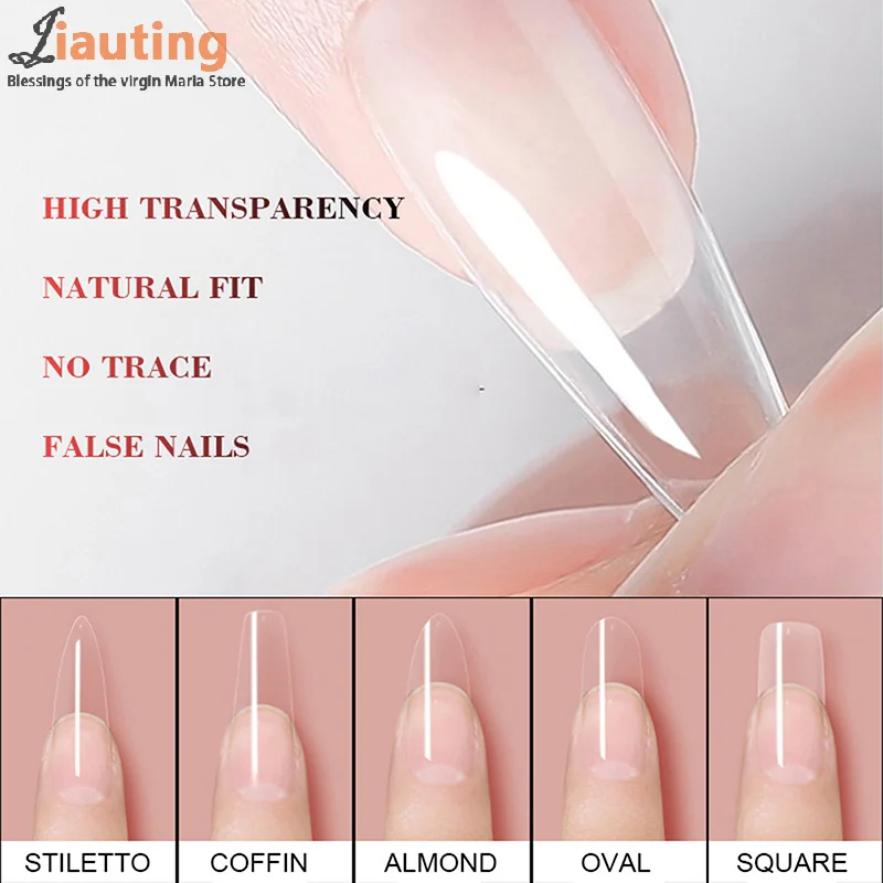 Faux ongles à couverture complète, presse sur les ongles, capsule de gel transparente, plusieurs styles, extension d'ongles, outils d'art des ongles, N64.256, 120 pièces