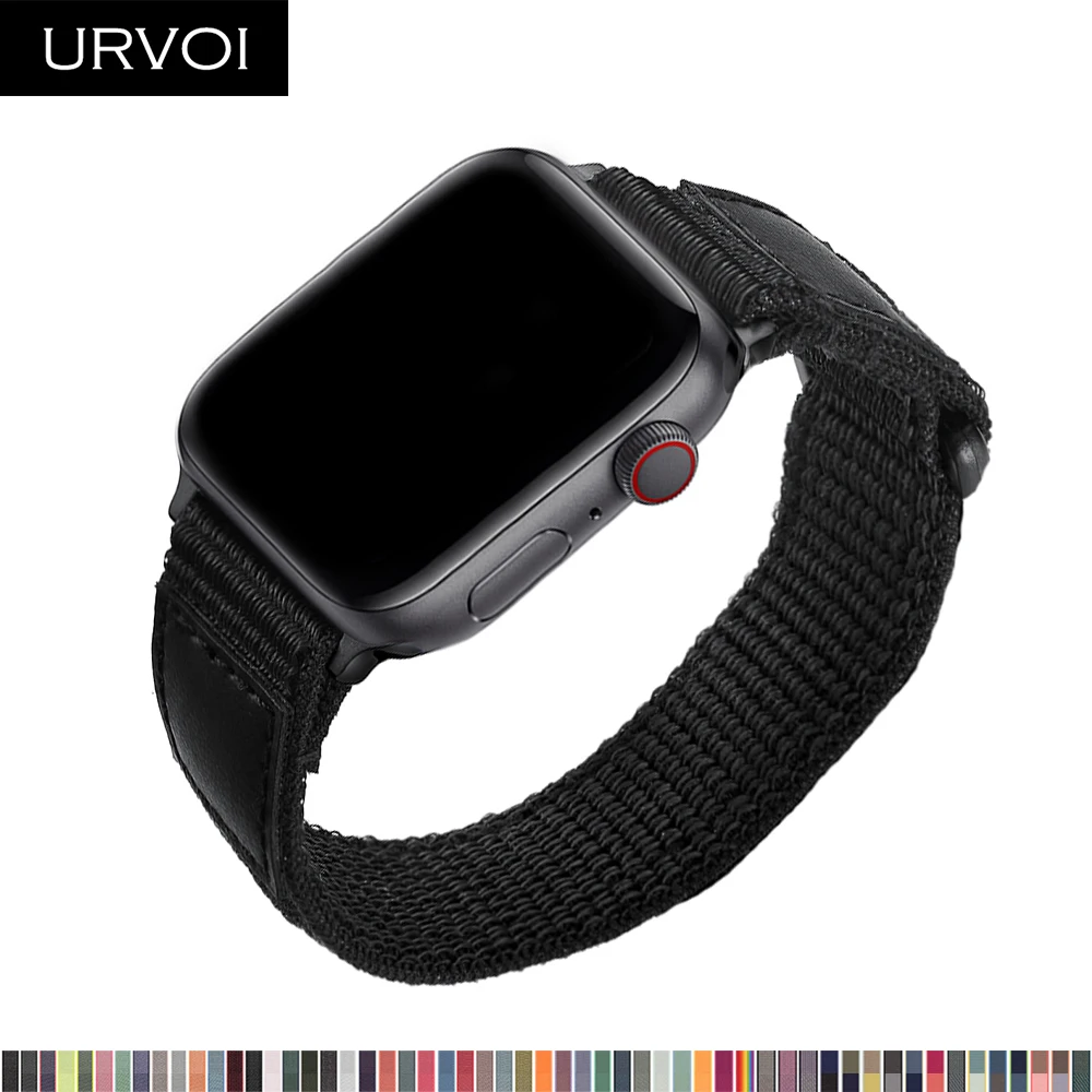 Pętla sportowa URVOI do zegarka Apple watch ultra 2 seria 10 9 8 7 6SE54 Nylonowa pętla do zegarka iwatch sport band 41 45 mm oddychający zapięcie z