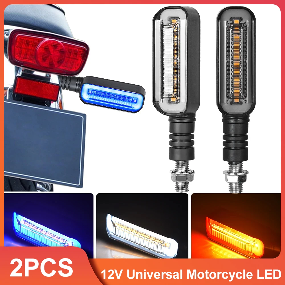 

2Pcs Universal Motorcycle LED Turn Signals 12V Waterproof Flasher Motorcycle Indicator Blinker Rear Lights Led Lamp Accessories