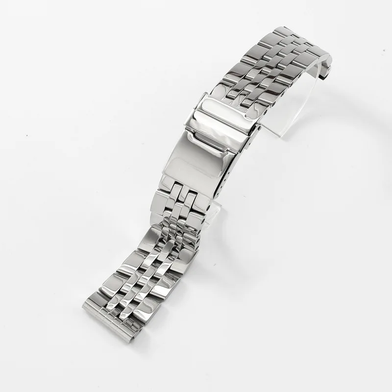 Correa de reloj de acero inoxidable sólido de 20mm, 22mm y 24mm para Breitling Navitimer Chronomat Superocean Heritage Band, pulsera Premium para hombre