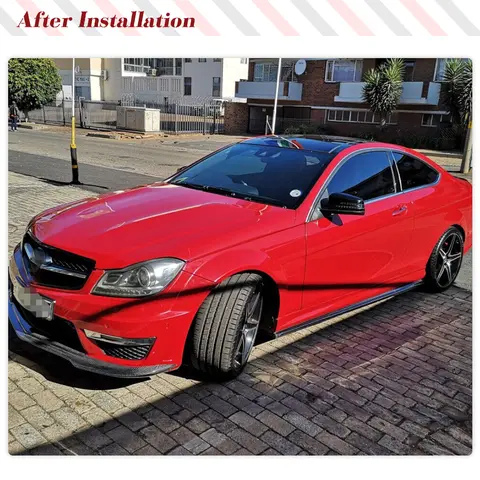 Sidokjolar i kolfiber, förkläde, förlängning av läppar underifrån för Mercedes-Benz C-klass W204 C63 AMG Sedan Coupé 2012 2013 2014 6 best sales w204 sidokjol - №3