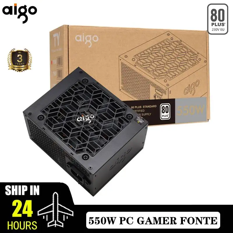 

Aigo TY Power Supply PC Fonte 550W Diy Gaming 80 Plus 230V EU 110MM Mute FAN ATX 12V Desktop Computer Gamer Mini Pc PSU