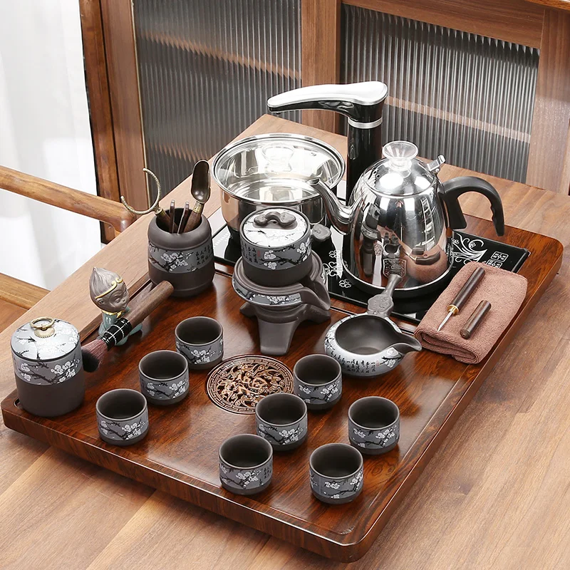 Bottom Water Kettle Integrated Small Tea Tray Automatic Purple Sand Tea Set Household Living Room Kung Fu Tea Table 3