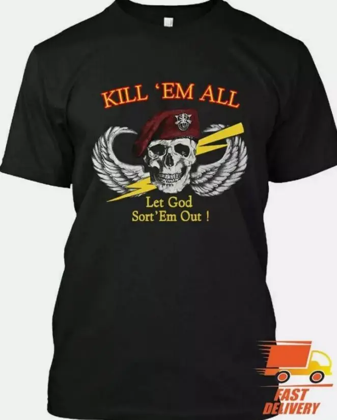 NWT Vintage Kill Em All Let God Sort Out 1985 T SHIRT