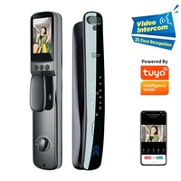 Wholesale Security Cameras Fingerprint Digital Locks With Video Intercom Tuya 3D Face Recognition Smart Door Lock