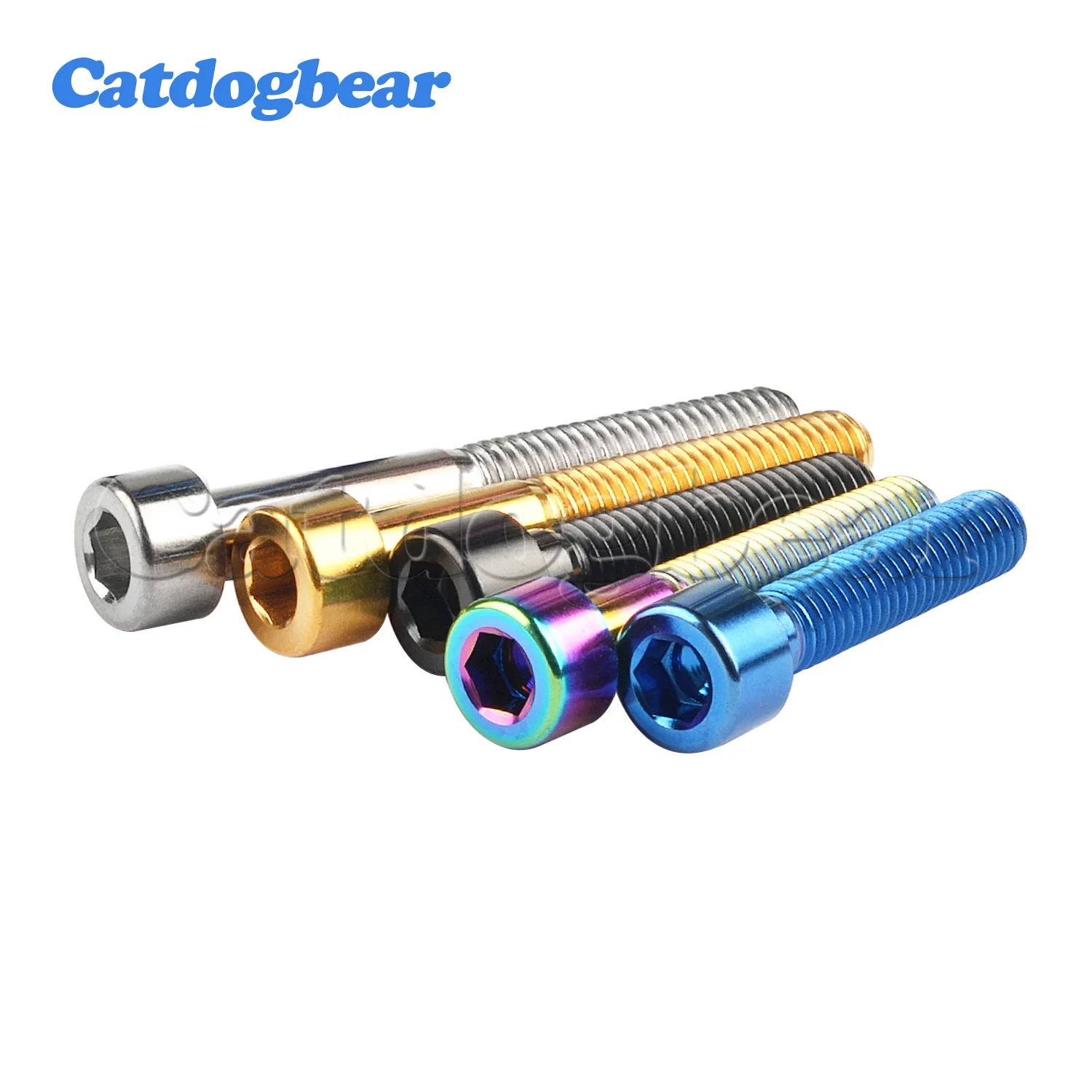 Catdogbear Titanium Bolt M6/M7x10 15 18 20 25 30 32 35 40 43 45 50 55 60 65mm Allen Hex Head Screw for Bike Fasteners