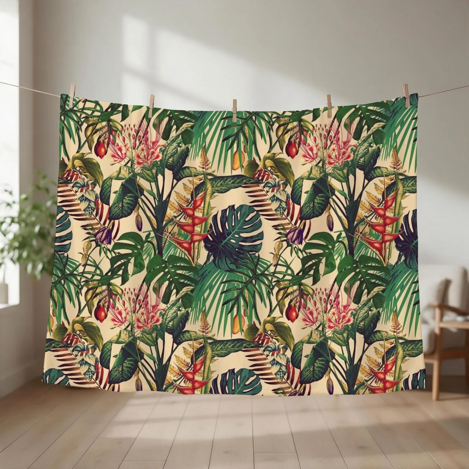 Tropical Flora (vintage) Throw Blanket halloween Decorative Sofas christmas decoration Sofas Blankets