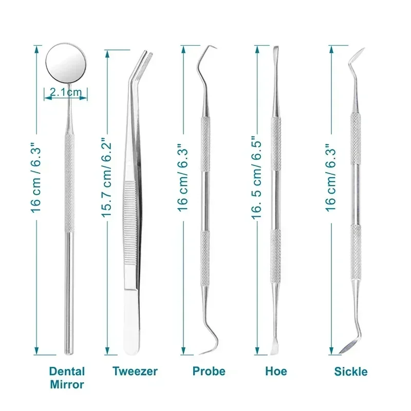 Edelstahl Zahnarzt Sauber Werkzeuge Dental Spiegel Doppel Sonde Sichel/Hoe Zahn Reiniger Dental Werkzeug Produkte Mundpflege Kit