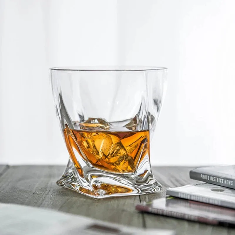 

TOPLIVING 10.3oz 300ml European Style Crystal Whisky Glass Creative Barware For Cocktail Transparent Beer Tequila Glasses Drinkw