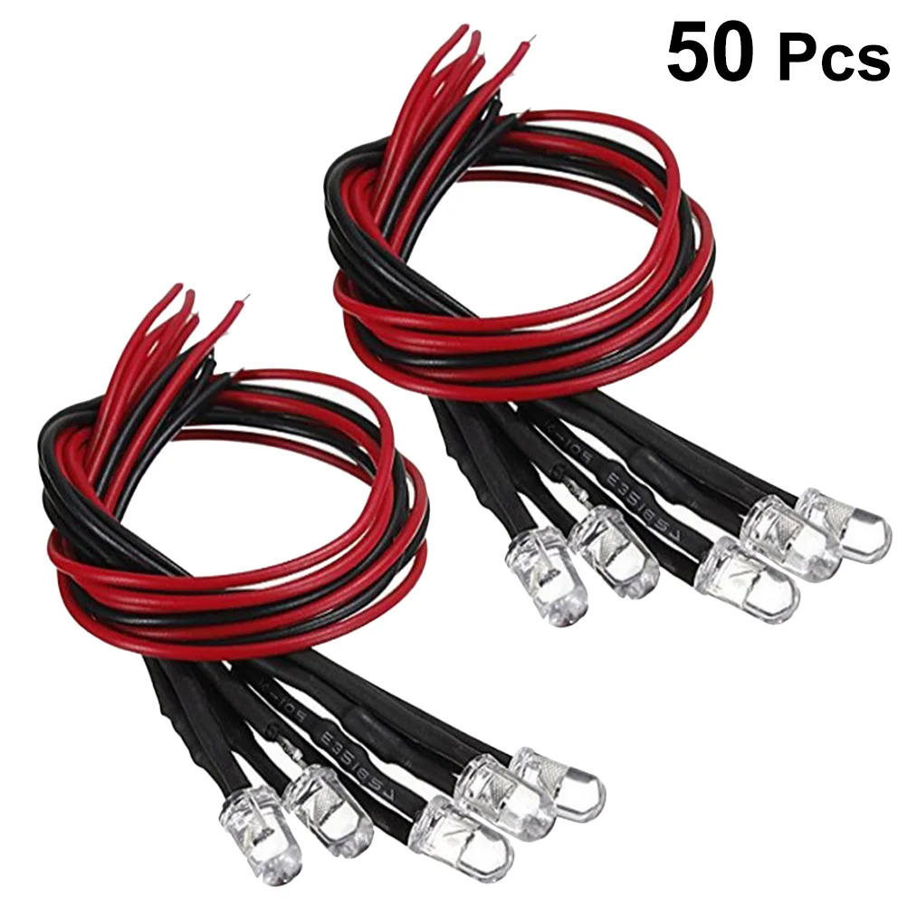 

50 PCS LED Lights for Rc Cars Solid State Hard Disk GPU Sports Toys Pre Wired Bulb Soft