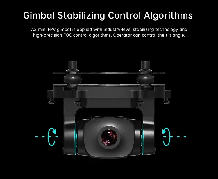 SIYI A2 mini Ultra Wide Angle FPV Gimbal Single Axis Tilt with160 Degree FOV 1080p Starlight Camera Sensor IP67 Waterproof
