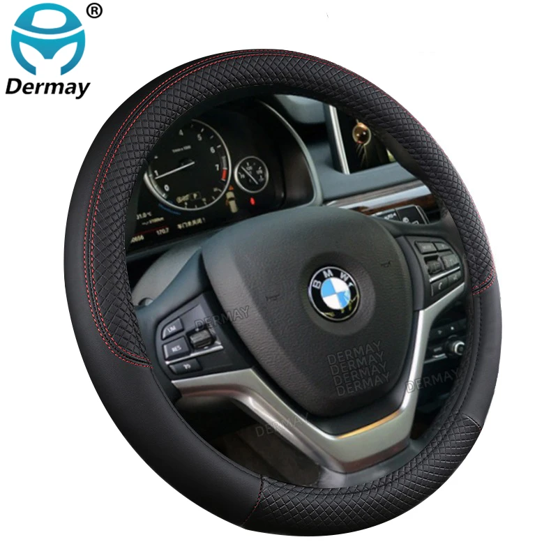 9 Color Sport Auto Steering Wheel Covers Anti-Slip Leather Car Steering-wheel Cover Car-styling Anti-catch Holder Protor