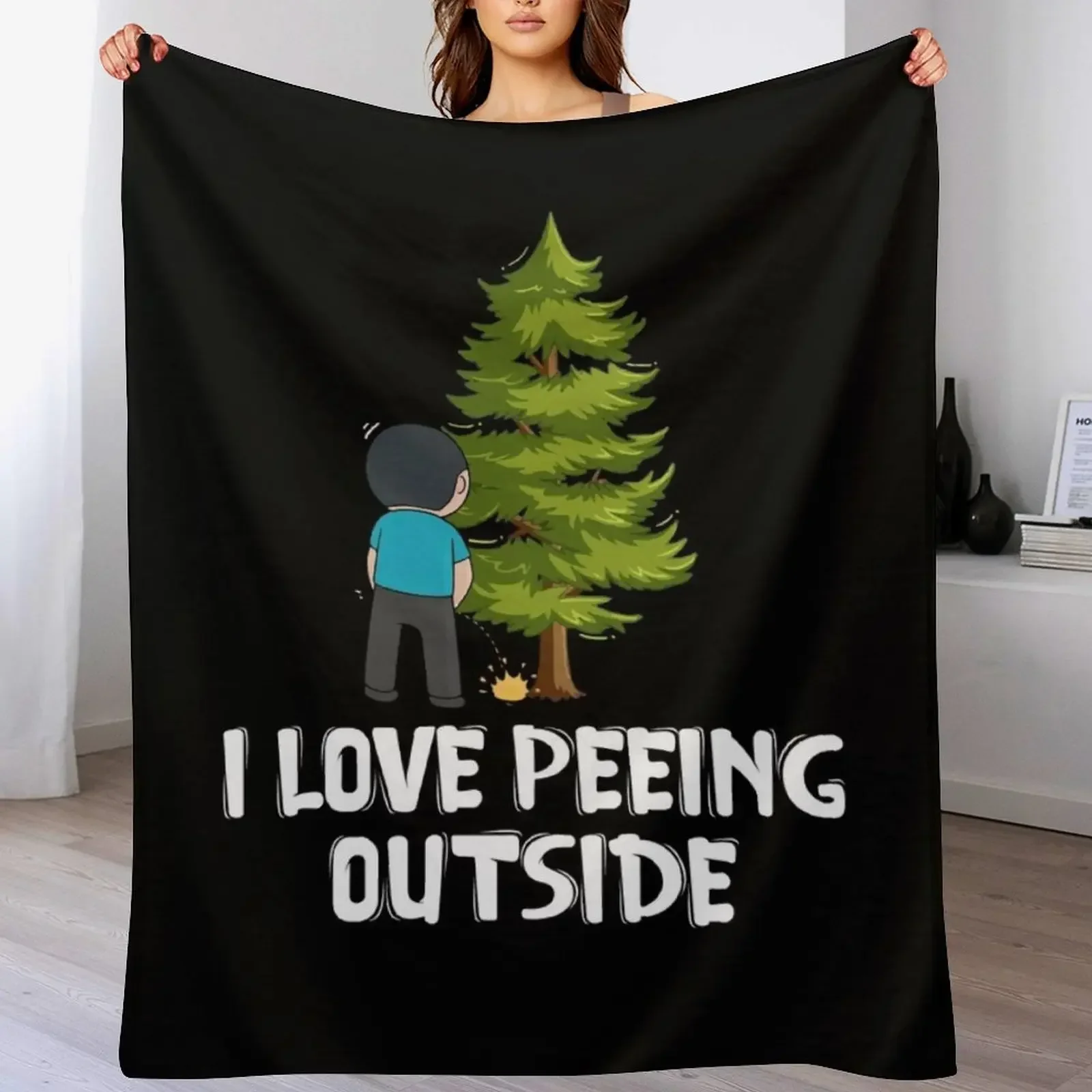 

I Love Peeing Outside - Outdoor Camping Throw Blanket Beach Hairys Thin Hairy Blankets