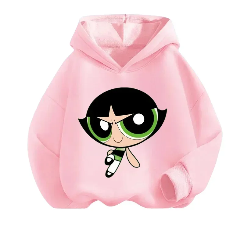 The Powerpuff Girls  Autumn/Winter Fashion Casual Hooded Long-sleeved Children\'s Sports Hoodie Cute Hoodie For Boys And Girls