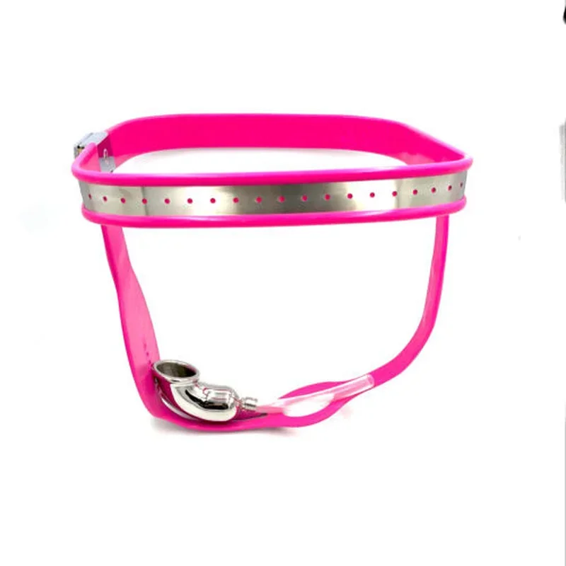 Pink Male Chastity Belt Device Bra Chastity Device Bdsm Bondage Set Thigh Cuffs Rings Pant Anal Plug Adult Sex Toys for Men
