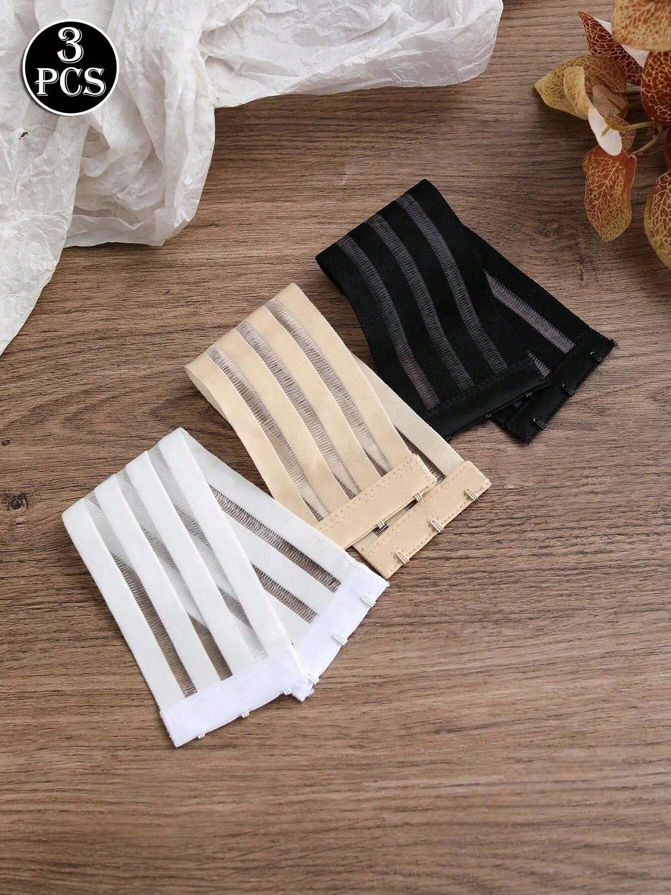 3PCS Elastic Bra Strap Extender Extra Long Adjustable Bra Back Buckle Comfortable Lingerie Extension Strap for Women Underwear