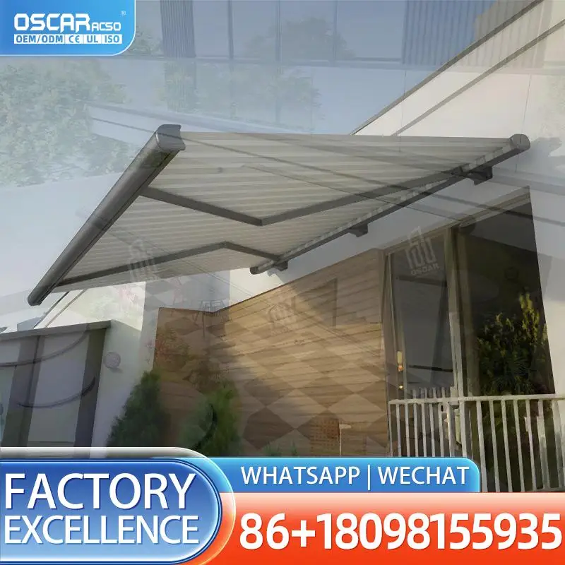 Weatherproof Snow Load Resistant Retractable Patio Cover Electric Folding Arm Canopy Balcony Deck Garden Europe North America He