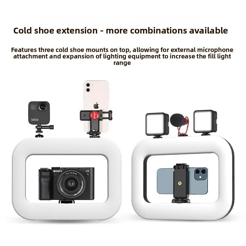 جديد يده حلقة LED قابلة للشحن ملء الضوء المحمولة الهاتف المحمول البث المباشر التصوير سطح المكتب ضوء السيلفي