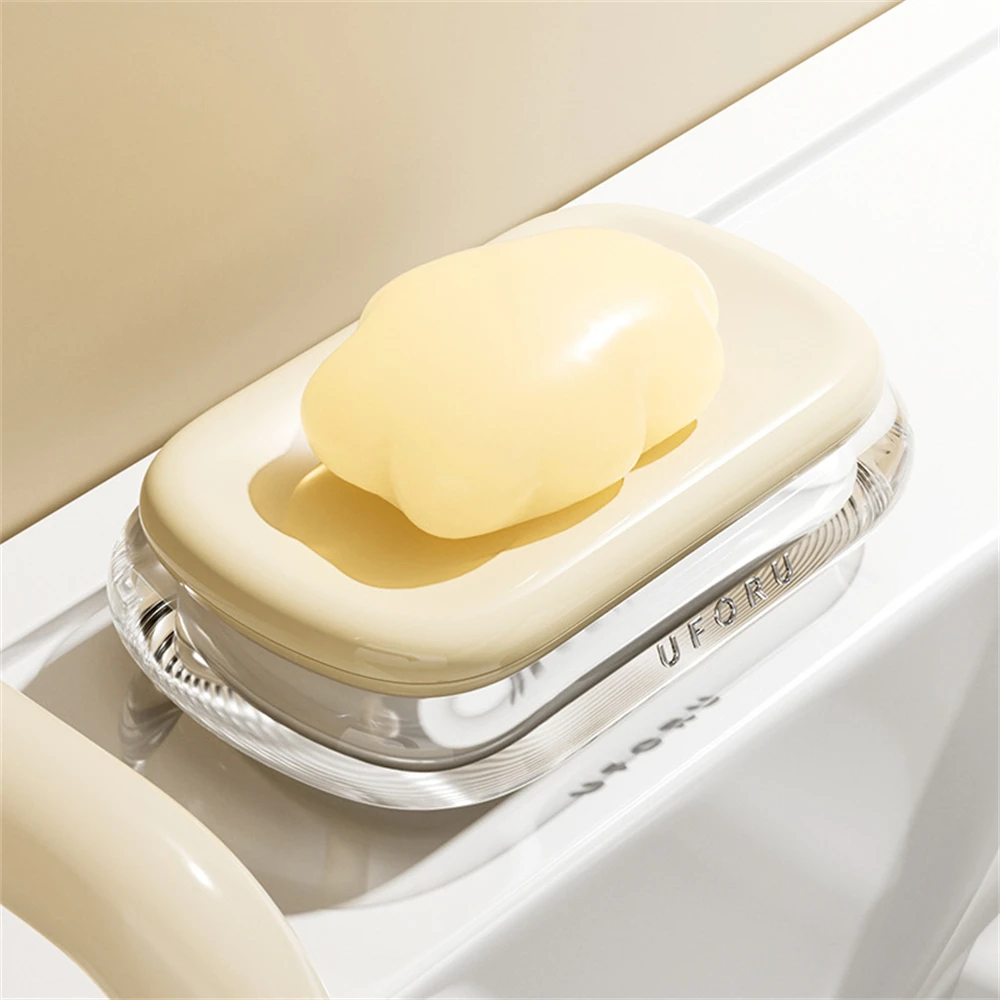 Acrylic Soap Box Portable Double Drainage Soap Case Household Washstand Non Stagnant Soap Holder Bathroom Shower Accessories