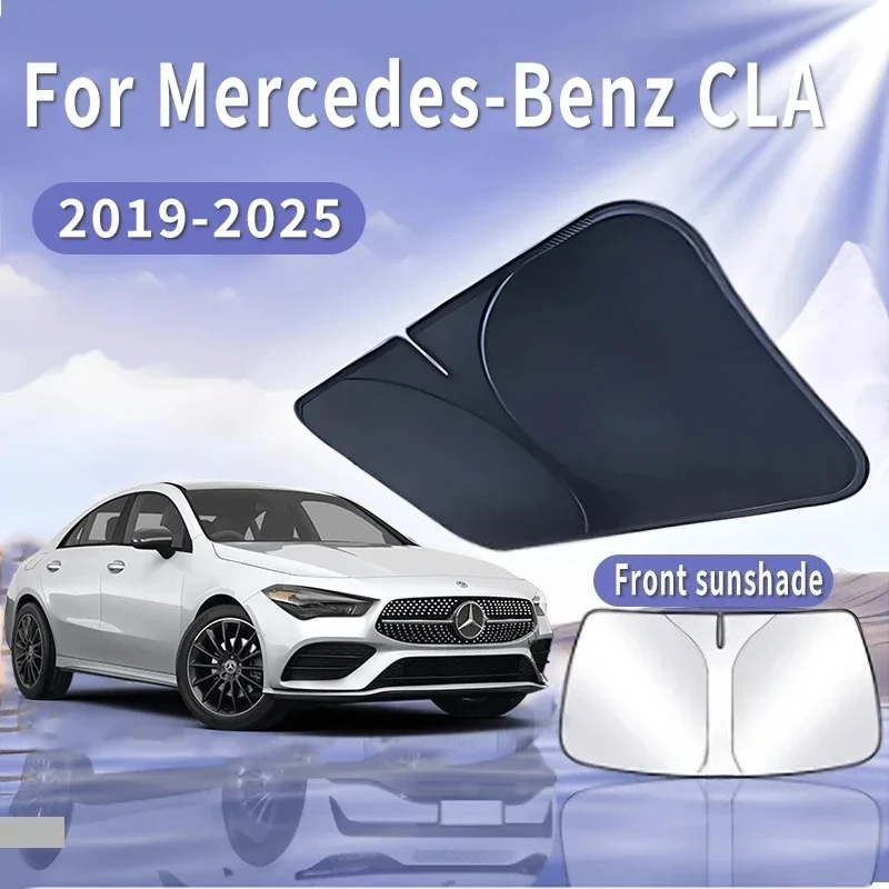 

For Mercedes-Benz CLA 2019~2025 Foldable Car Sun Visor Front Windshield Sunshade Heat Insulation Summer Cooling Auto Accessories