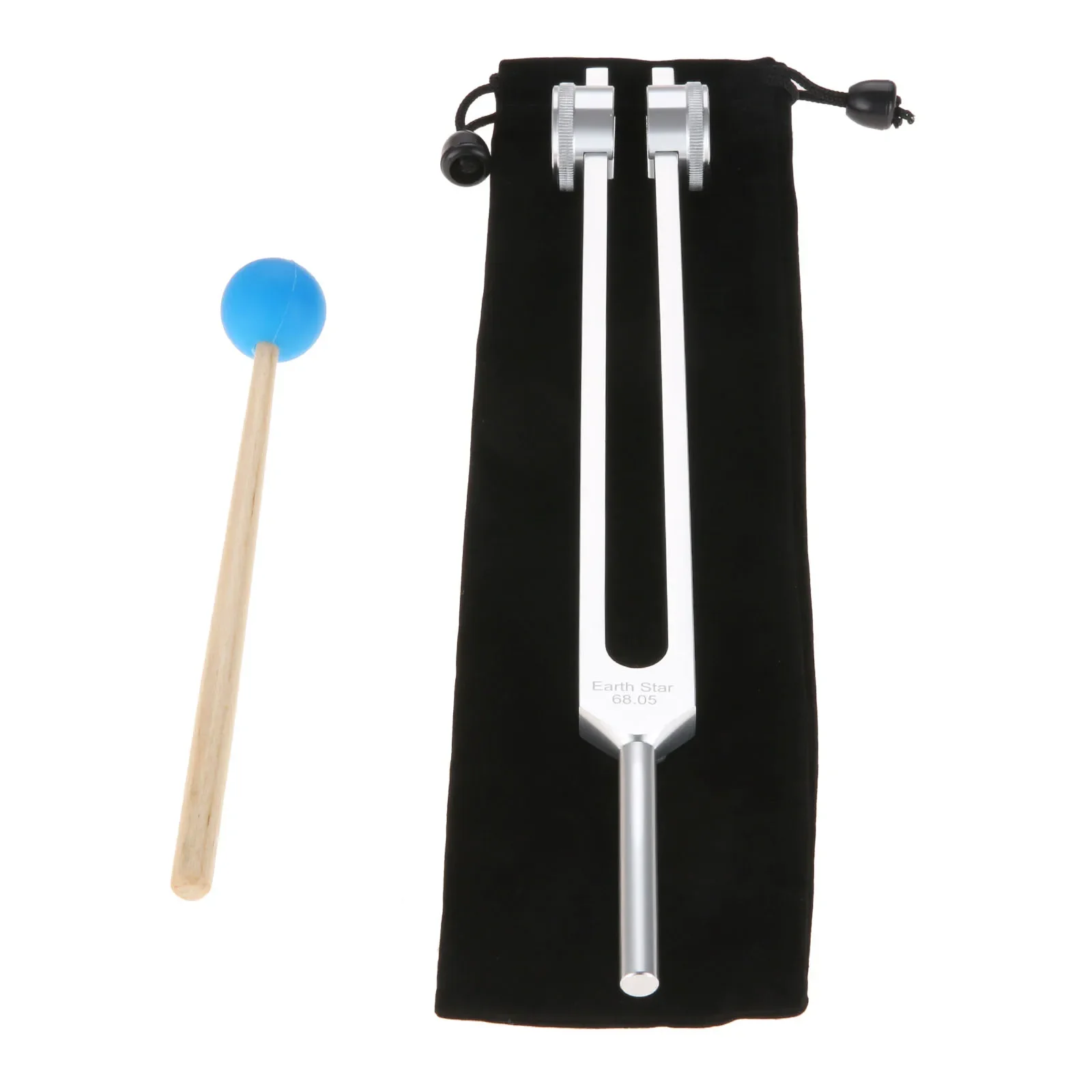 Aluminum Alloy 68.05Hz Tuning Fork with Silicone Hammer Bag for Solfeggio DNA Repair Healing, Musical Instrument, Sound Therapy