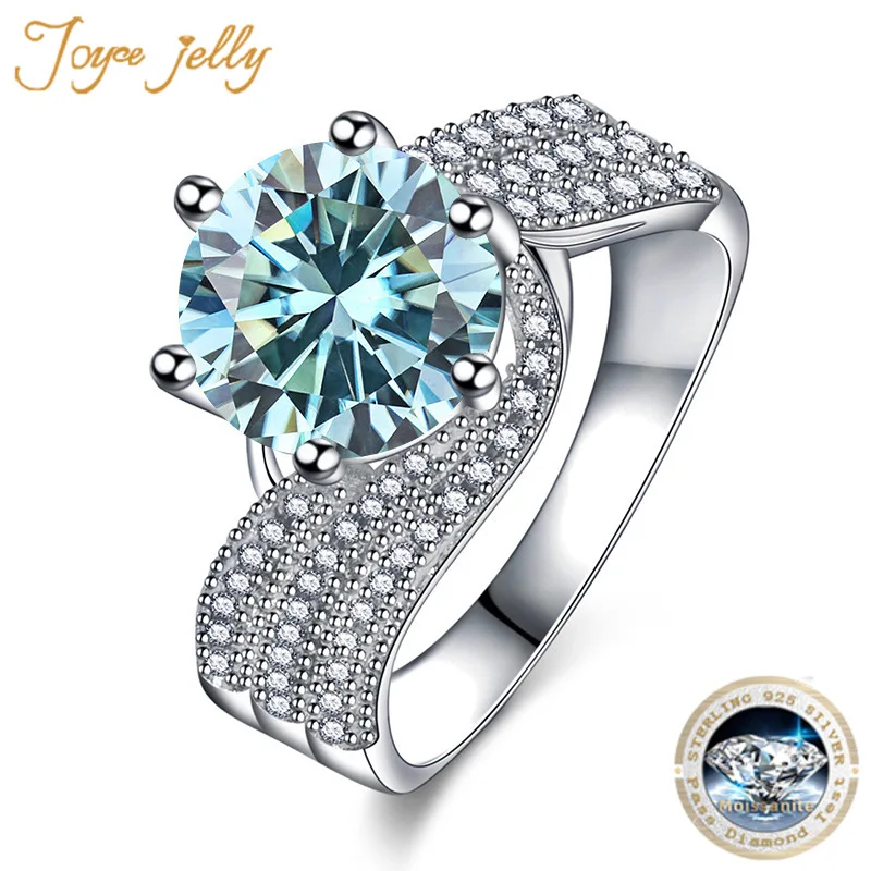 JoyceJelly 925 Sterling Silver 5 Carat Moissanite Ring for women luxury wedding bands female fine jewelry